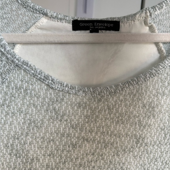 Green Envelope Light Mint Textured Scoop Neck Sweater - Picture 4 of 10